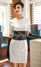 TS Lace Waist Decor Jersey Sheath Dress