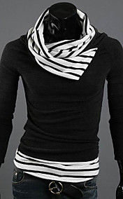 Men's crowl collar contrast color slim knit wear