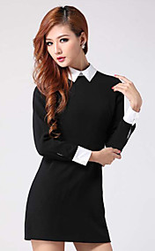 Women's Pan Collar Sexy Bodycon Long Sleeve Mini Dress