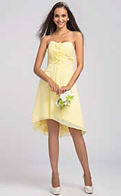 A-line Sweetheart Asymmetrical Chiffon Bridesmaid Dress (631210)