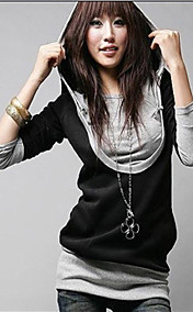 Women's U Neck Long Sleeve Hoodie