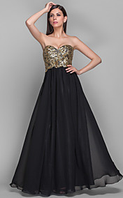 A-line Sweetheart Floor-length Chiffon Grace Evening Dress