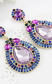Blue Gemstone Hollow Water-Drop Earrings