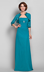 Sheath/Column Strapless Floor-length Chiffon Mother of the Bride Dress (605565)