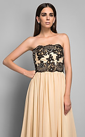 Sheath/Column  Strapless Chiffon  Evening  Dress