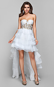 A-line/Princess Strapless Asymmetrical Chiffon Evening Dress