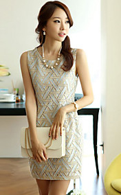 Women's Round Collar Print Sheath Mini Dress
