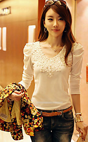 Women's Sweet Lace Crochet Splicing T-Shirt