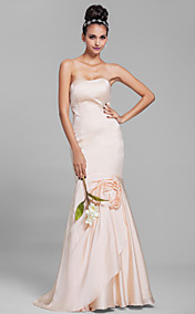 Trumpet/Mermaid Strapless Floor-length Chiffon Bridesmaid Dress (664871)