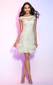 Sheath/Column Short/Mini Lace Cocktail Dress (631282)