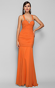 Trumpet/Mermaid Halter Floor-length Chiffon Evening/Prom Dress (663695)