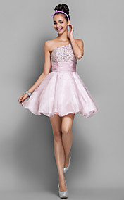 A-line Princess Short/Mini Organza Coktail Dress (403236)