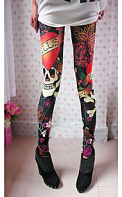 Women's Skull Print Elastic Leggings