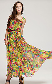 ShaMaQiNuo Women's Fashion Big Swing Long Chiffon Dress