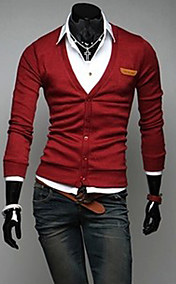 Men'S Slim Cardigan Knit Smart Top Wear