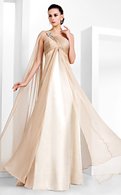  Sheath/Column One Shoulder Floor-length Chiffon Evening Dress (466840)