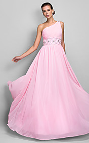  A-line One Shoulder Floor-length Chiffon Evening/Prom Dress