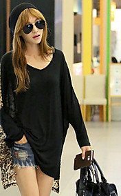 Women's V Neck Leopard Splicing Blouse