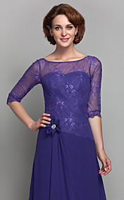 A-line Scoop Chiffon And Lace Mother of the Bride Dress (612471)