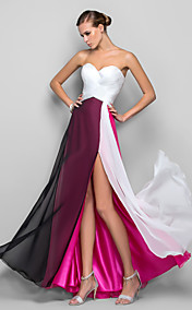 A-line/Princess Sweetheart Floor-length Chiffon Colorful Evening Dress