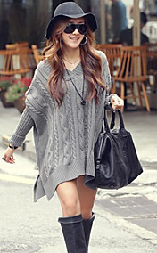 Women's V Neck Plus Loose Sweater