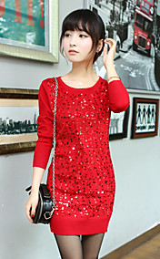 YIYI Women's Red Sequin Medium Sweater