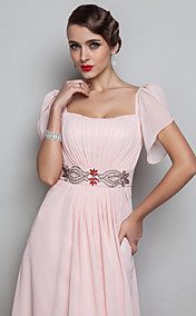 Sheath/Column Square Floor-length Chiffon Evening Dress (682695)