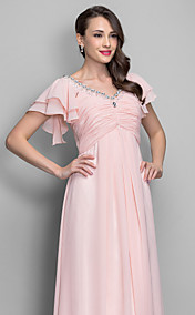 A-line/Princess V-neckl Floor-length Chiffon Grace Evening/Prom Dress