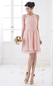 A-line Bateau Knee-length Chiffon Bridesmaid Dress (710810)