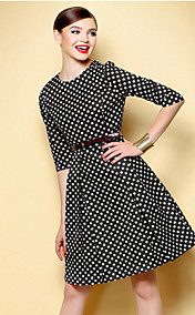 TS Vintage Polka Dot Swing Dress(Belt Inc.)