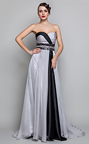 A-line Sweetheart Floor-length Chiffon Evening Dress (699383)