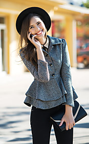 TS VINTAGE Peplum Tweed Short Coat
