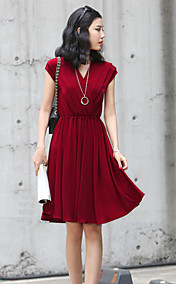 Women's V Neck Slim Waist Dress