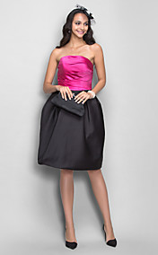A-line/Princess Strapless Knee-length Satin Cocktail Dress (1183526)