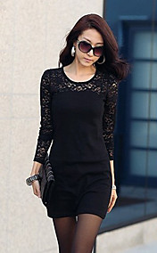 Women's Lace Stitching Mini Dress