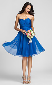 A-line Sweetheart Knee-length Chiffon Bridesmaid Dress (722115)