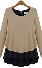 Women's Double Round Collar Stitching Blouse