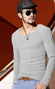 Men'S Round Collar Base Slim Knit Wear