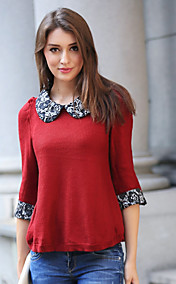 YIYI Women's Red Doll Neck Sexy Jag Sweater