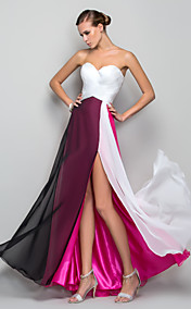 A-line/Princess Sweetheart Floor-length Chiffon Colorful Evening Dress