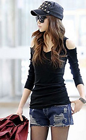 Women's Sexy Cold Shoulder Slim Fit T-shirt