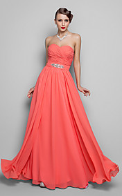 A-line/Princess Sweetheart Floor-length Chiffon Grace Evening Dress