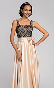 Sheath/Column Square Floor-length Charmeuse Bridesmaid Dress (631237)