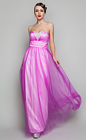 Sheath/Column Sweetheart Floor-length Tulle Evening Dress (699410)