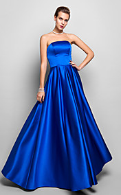 A-line Strapless Floor-length Satin Evening/Prom Dress (759862)