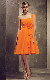 A-line Princess One Shoulder Chiffon wedding dress