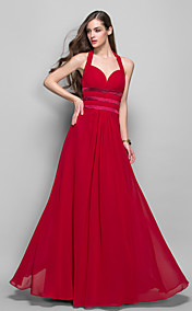 Sheath/Column Halter Floor-length Chiffon Evening Dress (759799)