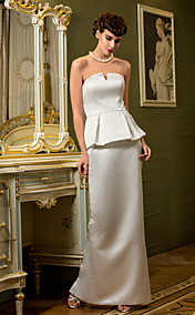 Sheath/Column Strapless Floor-length Satin Wedding Dress (710789)