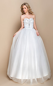  A-line Sweetheart Floor-length Organza Wedding Dress(937271)