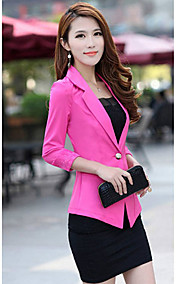 Women's Fashion  Slim Blazer Candy Color Three Quarter Sleeve Suit One Button Thin Coat